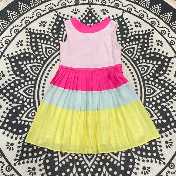 Baker by Ted Baker Dresses Ted Baker Spring Neon Color Dress Pleated Sleeveless Girls Sz 5t